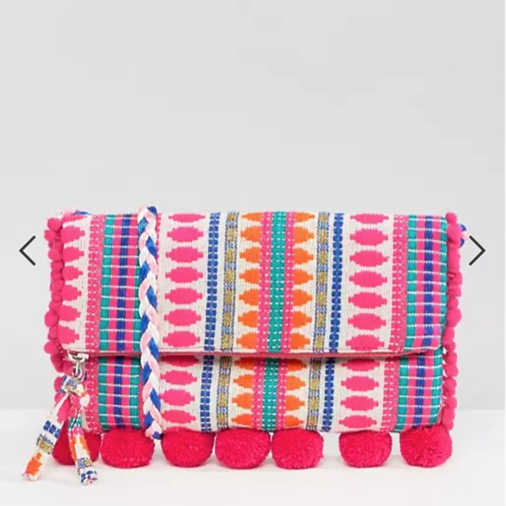 ASOS BEACH Foldover Weave Vacation Cross Body Bag